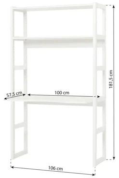 Hoppekids Storey Regal 100cm mit Tischplatte und 2 Einlegeböden weiß