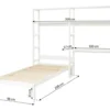 Hoppekids Storey Regalkombination 100cm mit Bett 90x200cm, 4 Einlegeböden und Tischplatte weiß