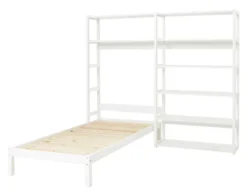Hoppekids Storey Regalkombination 100cm mit Bett 90x200cm und 8 Einlegeböden weiß