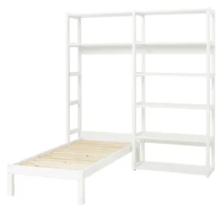 Hoppekids Storey Regalkombination 80cm mit Juniorbett 70x160cm und 8 Einlegeböden weiß