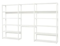 Hoppekids Storey Regalkombination 1x80cm 2x100cm mit 14 Regalböden und Tischplatte weiß