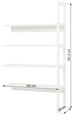 Hoppekids Storey seitliche Ergänzung 100cm mit 4 Einlegeböden weiß