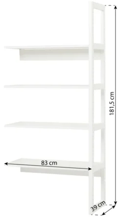 Hoppekids Storey seitliche Ergänzung 80cm mit 4 Einlegeböden weiß