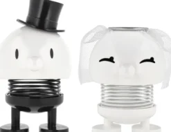 Hoptimist® Wackelfiguren Hochzeit Braut & Bräutigam weiß