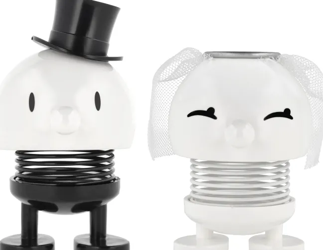 Hoptimist® Wackelfiguren Hochzeit Braut & Bräutigam weiß