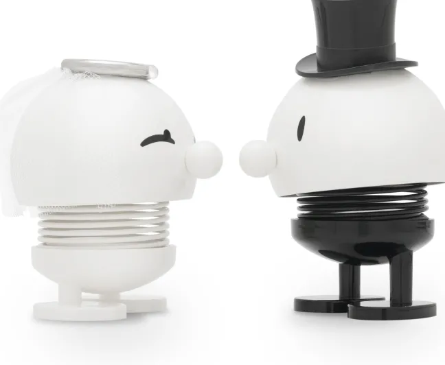Hoptimist® Wackelfiguren Hochzeit Braut & Bräutigam weiß