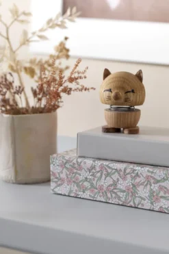 Hoptimist® Wackelfigur Katze Eiche braun