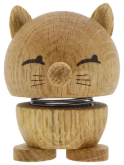 Hoptimist® Wackelfigur Katze Eiche braun