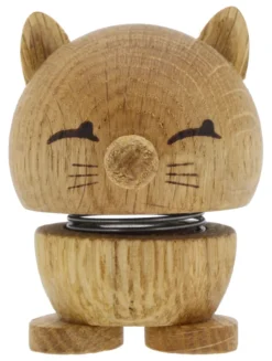 Hoptimist® Wackelfigur Katze Eiche braun