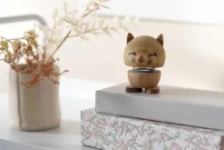 Hoptimist® Wackelfigur Katze Eiche braun