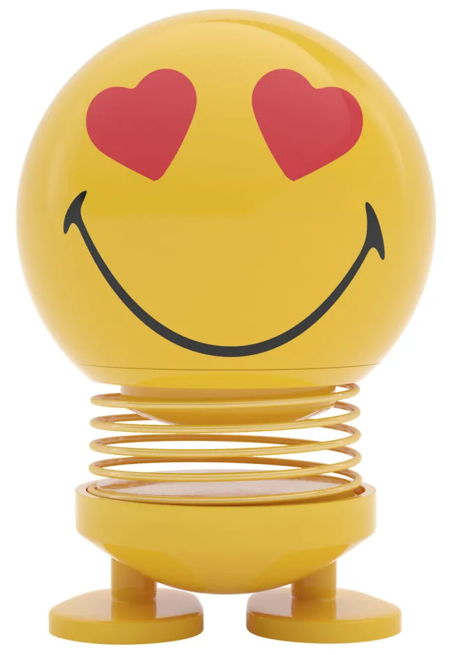 Hoptimist® Wackelfigur Smiley Love S gelb