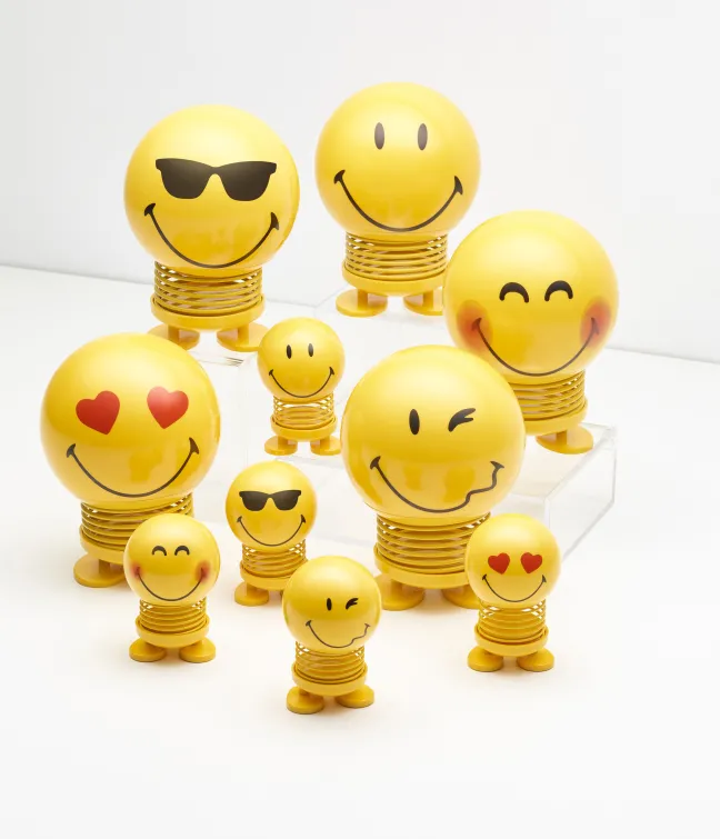 Hoptimist® Wackelfigur Smiley Love S gelb