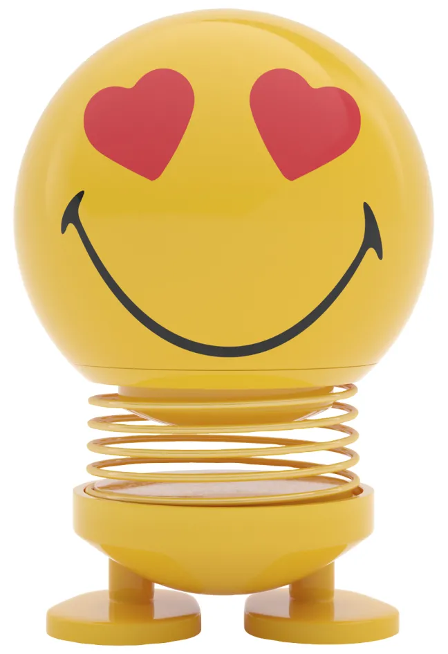 Hoptimist® Wackelfigur Smiley Love S gelb