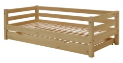 Infanskids Einzelbett mit Gästebett gelaugt 90 x 200cm