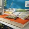 Infanskids Einzelbett mit Gästebett natur lackiert 90 x 200