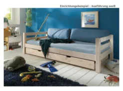 Infanskids Einzelbett mit Gästebett weiß 90 x 200cm