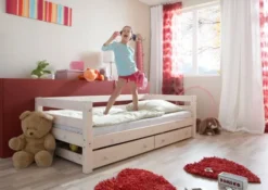 Infanskids Einzelbett mit halber Abschutzsicherung weiß 90 x 200cm