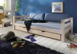Infanskids Einzelbett mit 2 Rollschubkästen weiß 90 x 200cm