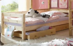 Infanskids Einzelbett mit 2 Rollschubkästen 90 x 200cm natur 201-10