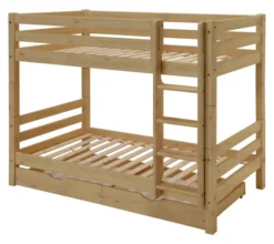 Infanskids Etagenbett mit Leiter und 2 Rollschubkästen gelaugt 90 x 200cm 603-20