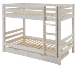Infanskids Etagenbett mit Leiter und 2 Rollschubkästen weiß 90 x 200cm 603-30