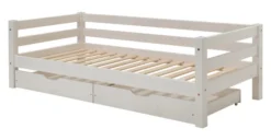 Infanskids Etagenbett mit Leiter und 2 Rollschubkästen weiß 90 x 200cm 603-30