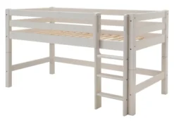 Infanskids Halbhohes Bett mit gerader Leiter weiß 90x200cm 301-30