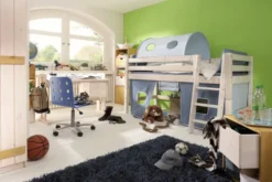 Infanskids Halbhohes Bett mit Schrägleiter weiß 90x200cm 302-30