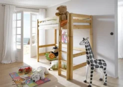 Infanskids Hochbett mit Leiter natur 90 x 200 cm 501-10
