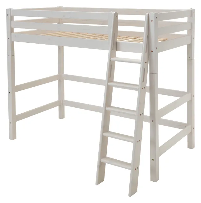 Infanskids Hochbett mit Schrägleiter weiß 90 x 200 cm 502-30