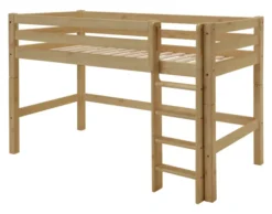 Infanskids mittelhohes Bett mit gerader Leiter gelaugt 200x90cm 307-20