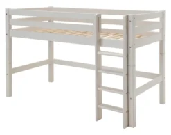 Infanskids mittelhohes Bett mit gerader Leiter weiß 200x90cm 307-30