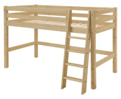 Infanskids mittelhohes Bett mit Schrägleiter natur 200x90cm 308-10