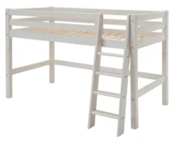 Infanskids mittelhohes Bett mit Schrägleiter weiß 200x90cm 308-30