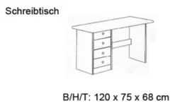 Infanskids Schreibtisch mit 4 Schubladen natur 811-10