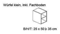 Infanskids Würfel klein inkl. Fachboden gelaugt 011-20