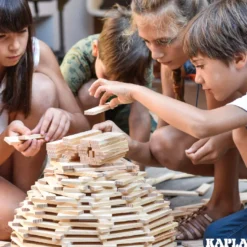 KAPLA 1000er Kiste Set mit 1000 Holz-Bausteinen & fahrbarer Aufbewahrungsbox
