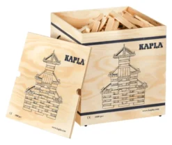 KAPLA 1000er Kiste Set mit 1000 Holz-Bausteinen & fahrbarer Aufbewahrungsbox