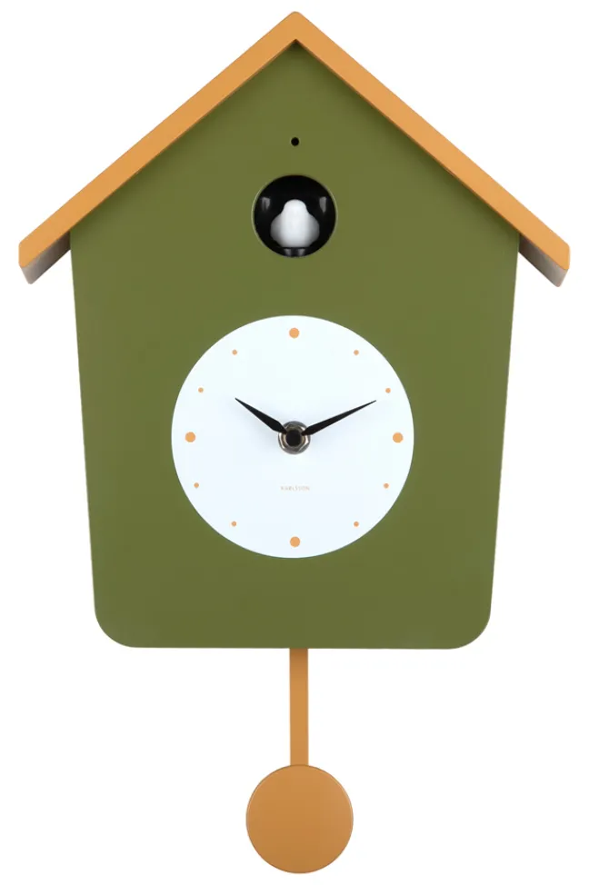 Karlsson Kuckucksuhr Light Army green & ochre yellow