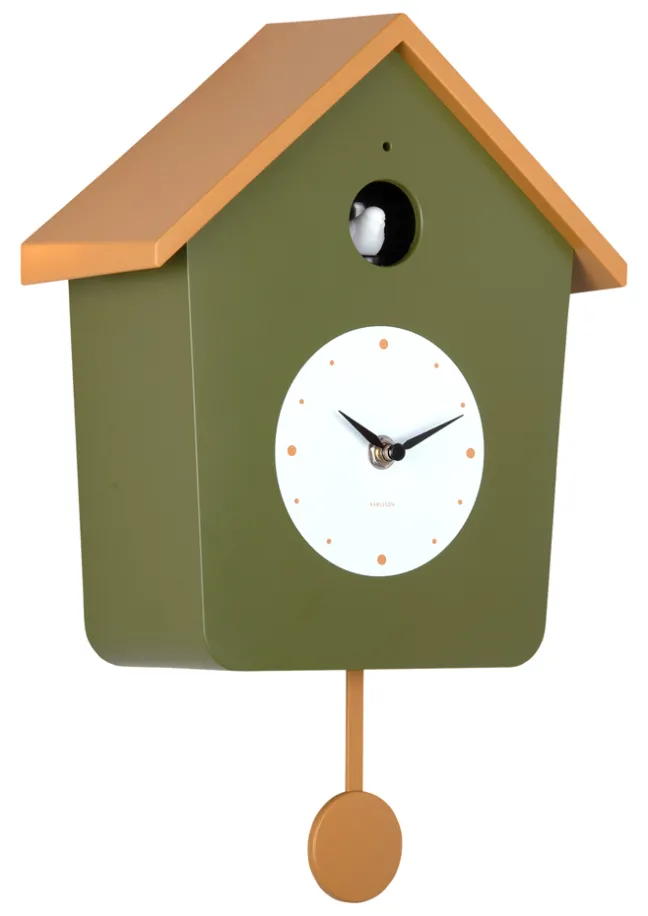Karlsson Kuckucksuhr Light Army green & ochre yellow