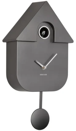 Karlsson Kuckucksuhr Modern Metallic dark grey