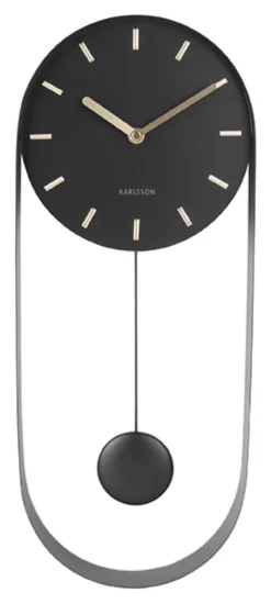 Karlsson Wanduhr Pendulum Black