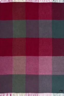Klippan Lammwolldecke Gotland check pink