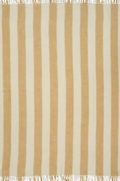Klippan Lammwolldecke Gotland vertical stripe gelb