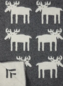 Klippan Lammwolldecke Moose 180x130cm grau/weiß
