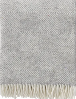 Klippan Wolldecke Bio recycelt Gooseye 200x130cm grau