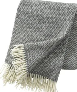 Klippan Wolldecke Merino/Lammwolle Pulse 200x130cm grau