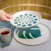 Koziol Kleiner Teller 205mm CONNECT PLATE 205mm MONSTERA DOTS nature desert sand 4er-Set