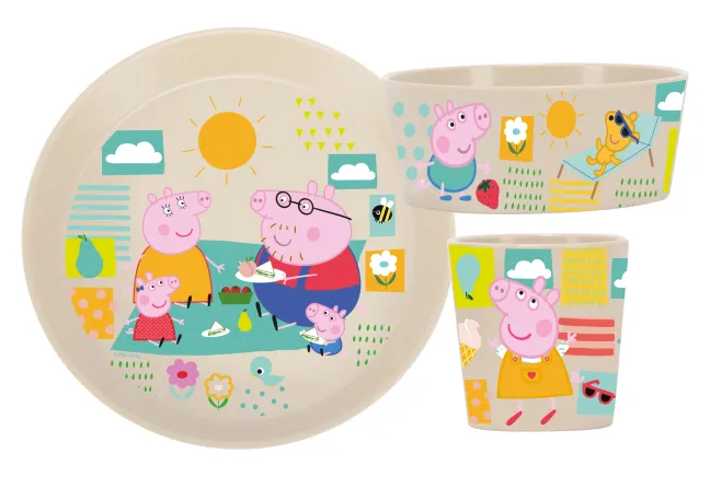 Koziol Kleiner Teller + Schale + Becher CONNECT PEPPA PIG organic sand paw patrol