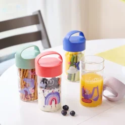 Koziol Snackpot / Trinkflasche 500ml BUDDY SNACK 0,5 SPACE organic blue space